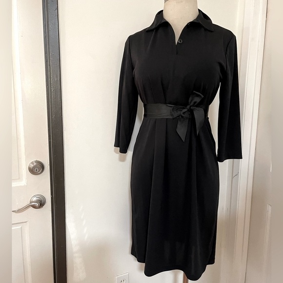 Believe Black Pique 3 buttons Bodice Midi Dress plus size 16W - Picture 1 of 7